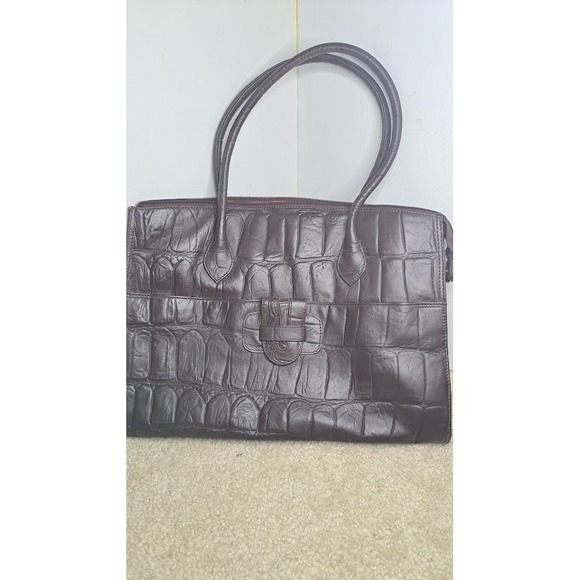 Michael Rome Handbags - Michael Rome Designs Dark Brown Genuine Leather Hobo Tote Large Shoulder Handbag